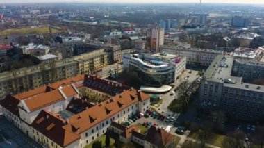 Shopping Center Lublin Aerial View Poland. High quality 4k footage