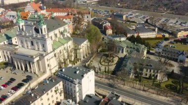 Association Of Families Of People With Down Syndrome Lublin Aerial View Poland. High quality 4k footage