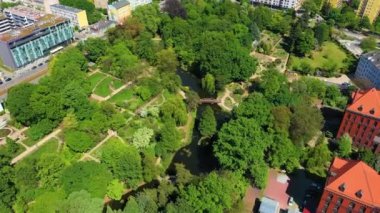 Botanical Garden Of The University Of Wroclaw Aerial View Poland. High quality 4k footage
