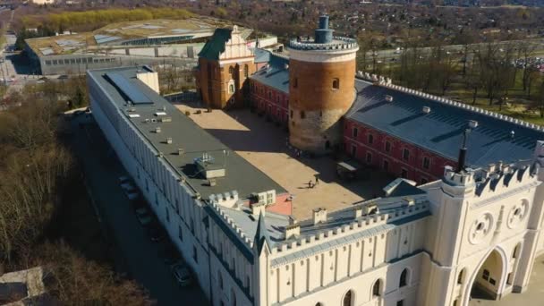 リュブリン ザメクの城国立博物館空撮ポーランド 高品質4K映像 — ストック動画
