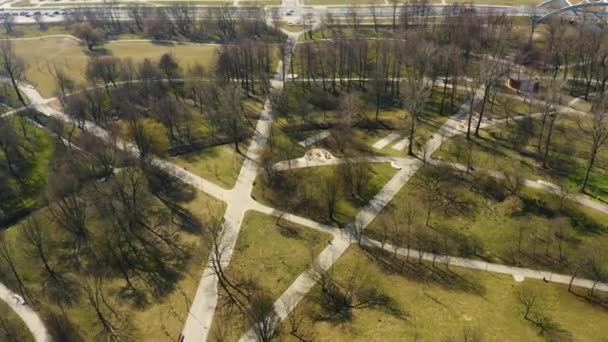 Park Ludowy Lublin Aerial View Poland High Quality Footage — Stock video