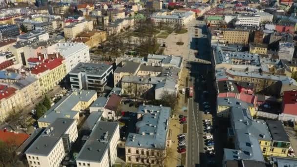 Litewski Square Lublin Plac Aerial View Poland High Quality Footage — Stock Video