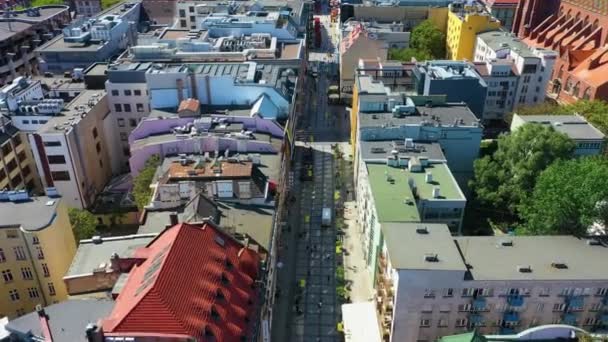Street City Hall Wroclaw Otlawska Aerial View Poland High Quality — Stockvideo