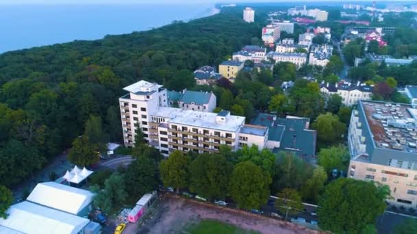 Apartment Port Kolobrzeg Aerial View Poland High Quality Footage — Stockvideo