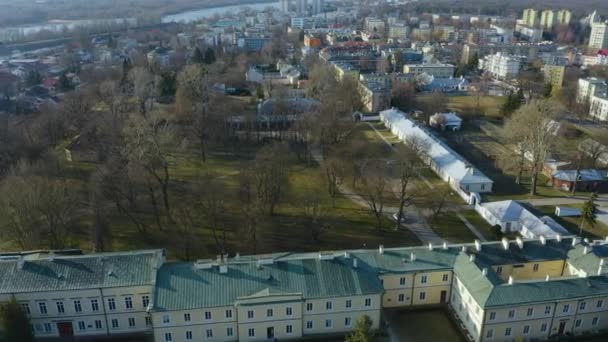 Park Czartoryski Muzeum Puławy Muzeum Aerial View Poland Wysokiej Jakości — Wideo stockowe