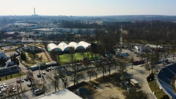 Lublin Tennis Club Korty Tenisowe Aerial View Poland High Quality — Stock video