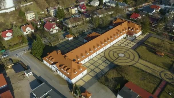 Postal Inn Historic Building Pulawy Zajazd Pocztowy Aerial View Poland — Stockvideo