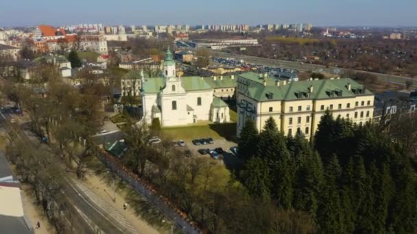 Metropolitan Seminary Lublin Seminarium Aerial View Poland High Quality Footage — Stock video