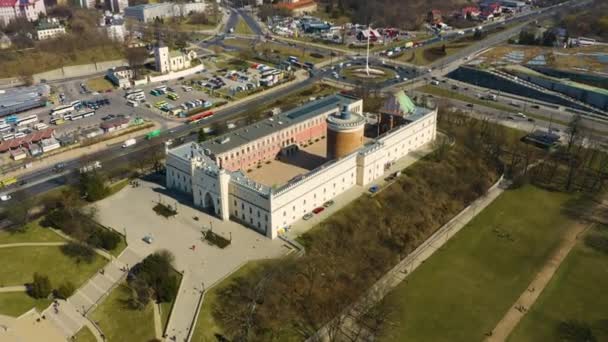 Castle National Museum Lublin Zamek Aerial View Poland High Quality — Stock video