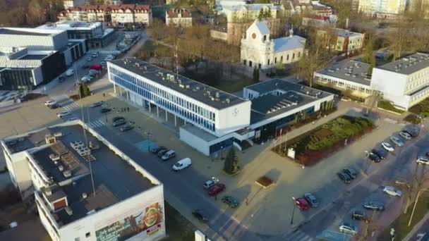 City Center Pulawy Aerial View Poland High Quality Footage — Stockvideo