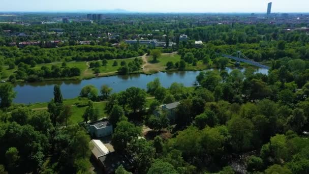 Marina Zoo Wroclaw Aerial View Poland High Quality Footage — Stockvideo