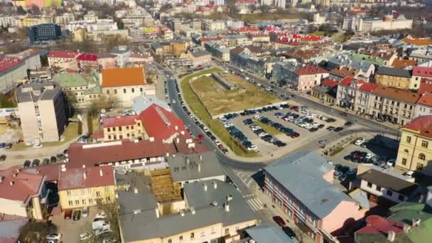Car Park Lubartowska Lublin Aerial View Poland High Quality Footage — Stock Video