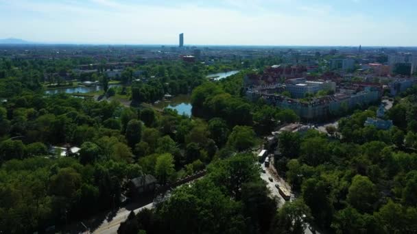 Beautiful Panorama Wroclaw Aerial View Poland High Quality Footage — Stock Video