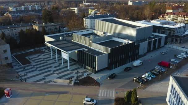 Центр Культури Пулаві Dom Chemika Aerial View Poland Кадри Високої — стокове відео
