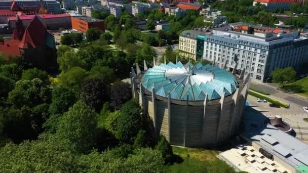 Panorama Raclawicka Museum Wroclaw Aerial View Poland High Quality Footage — Vídeo de Stock