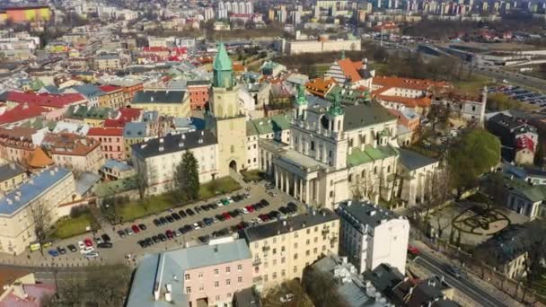 Trinitarian Tower Archcathedral Museum Lublin Aerial View Poland High Quality — Stock video