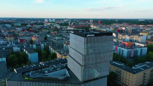 Ibis Styles Wroclaw Centrum Hotel Poland Aerial View High Quality — Stok video