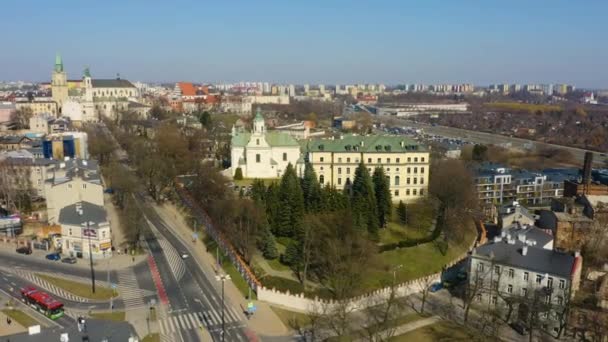 Metropolitan Seminary Lublin Aerial View Poland High Quality Footage — Stock videók