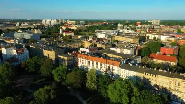 Zygmunt Krasinski Square Wroclaw Poland Aerial View High Quality Footage — Stock video