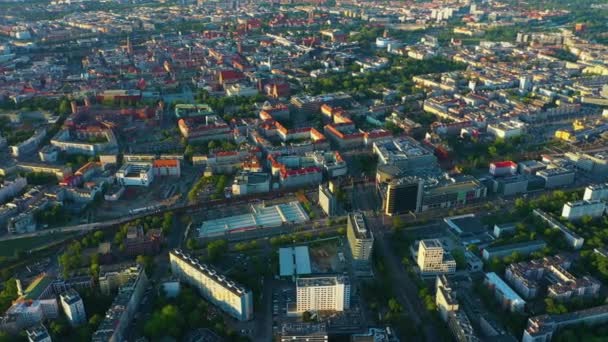 Beautiful Panorama Wroclaw Aerial View Poland High Quality Footage — ストック動画