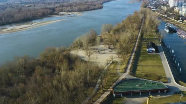 Recreation Square Malpi Gaj Grove Pulawy Aerial View Poland High — Stock videók