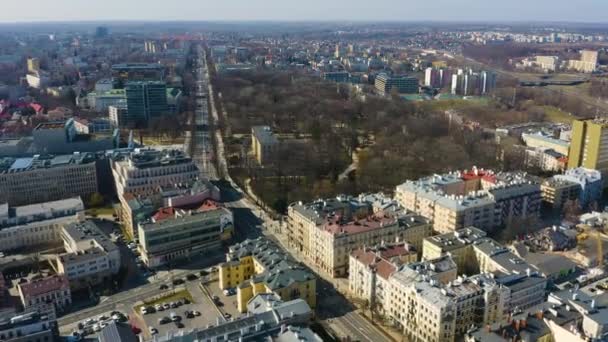 Ogrod Saski Garden Lublin Aerial View Poland High Quality Footage — Stock Video