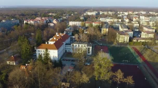 Liceum Pulawy High School Aerial View Poland High Quality Footage — Stockvideo