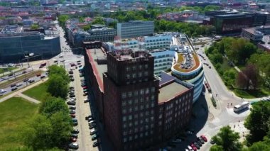 Museum Of Post And Telecommunications In Wroclaw Aerial View Poland. High quality 4k footage