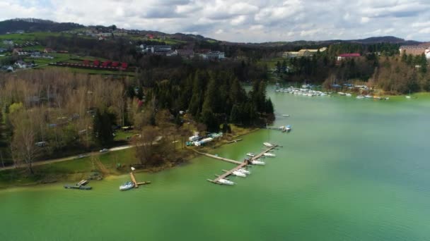 Timelapse Solina Lake Polanczyk Bieszczady Vista Aérea Polônia Imagens Alta — Vídeo de Stock