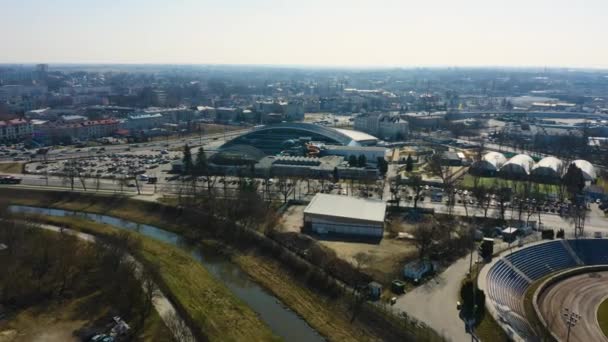 Aqua Lublin Water Park Basen Aerial View Poland High Quality — Video Stock