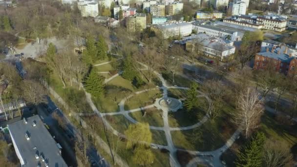 Fountain Independence Square Pulawy Fontanna Aerial View Poland High Quality — Wideo stockowe
