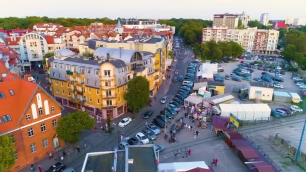 Port Kolobrzeg Towarowa Aerial View Poland High Quality Footage — Video