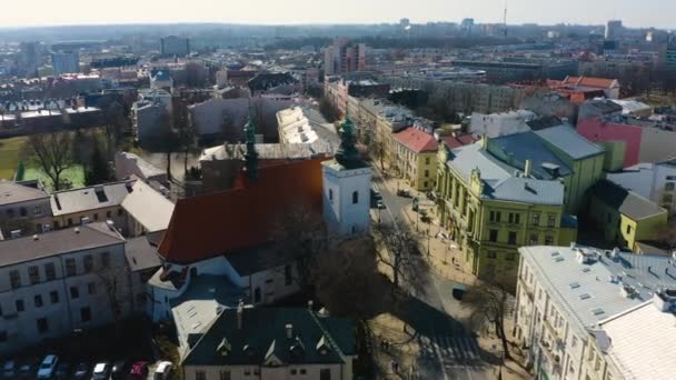 Eglise Hypothèse Bienheureuse Vierge Marie Victorieuse Lublin Vue Aérienne Pologne — Video