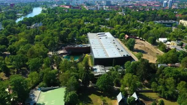 Wroclaw Zoo Africarium Aerial View Poland High Quality Footage — Video Stock