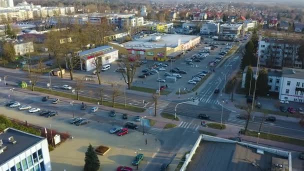 City Center Pulawy Air View Poland Высококачественные Кадры — стоковое видео