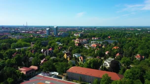 Beautiful Panorama Wroclaw Aerial View Poland High Quality Footage — Stok video