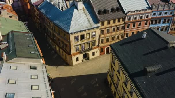 Inspiration Windows Old Town Lublin Okna Inspiracji Aerial View Poland — Stockvideo