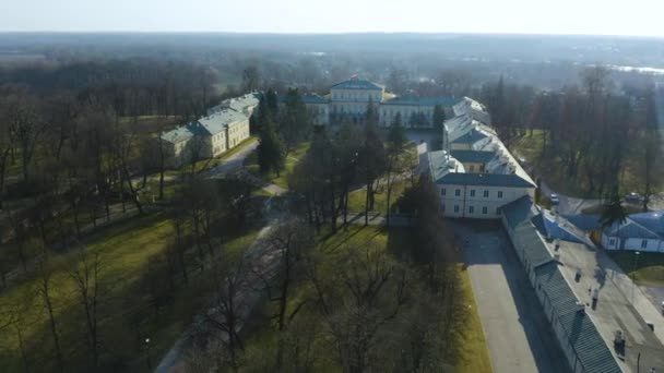 Czartoryski Museum Pulawy Muzeum Aerial View Poland High Quality Footage — 비디오