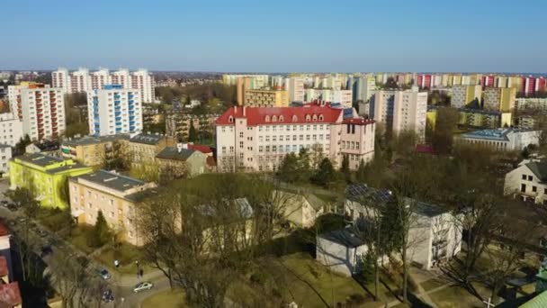 High School Lublin Liceum Aerial View Poland High Quality Footage — Stock video