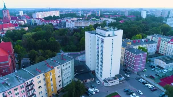 Square March Kolobrzeg Aerial View Poland High Quality Footage — Stock video