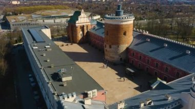 Castle National Museum In Lublin Zamek Aerial View Poland. High quality 4k footage