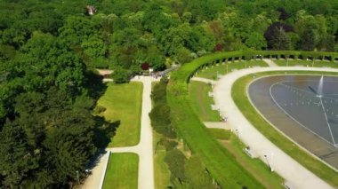 Pergola And Centennial Hall Wroclaw Aerial View Poland. High quality 4k footage