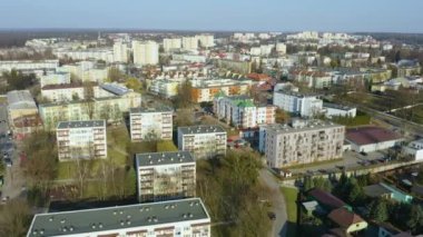 Panorama Of Pulawy Osiedle Aerial View Poland. High quality 4k footage