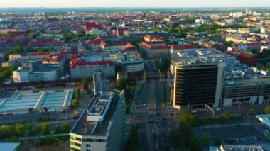 Güzel Panorama Wroclaw Hava Manzaralı Polonya. Yüksek kalite 4k görüntü