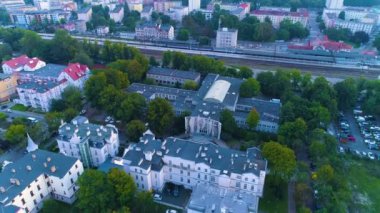 Kolobrzeg Spa Kliniği Hava Görünümü Polonya. Yüksek kalite 4k görüntü