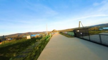 Fpv Flight Over Polanczyk Bieszczady Aerial Poland. High quality 4k footage