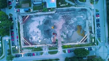 Top Down Kolobrzeg Construction Site Poland Aerial View. High quality 4k footage