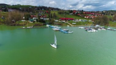 Yacht Charter In Polanczyk Bieszczady Aerial Poland. High quality 4k footage