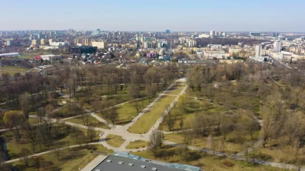 Park Ludowy Lublin Aerial View Poland High Quality Footage — Wideo stockowe