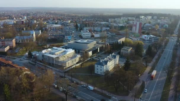 Pulawy Culture Center Dom Chemika Aerial View Poland High Quality — Stockvideo